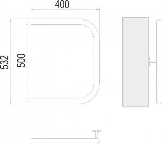 Водяной полотенцесушитель TERMINUS П-образный 40х50 с боковым подключением схема 3