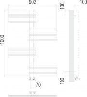 Электрический полотенцесушитель TERMINUS Европа П20 90,2х100 схема 3