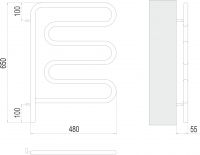Электрический полотенцесушитель TERMINUS М-образный 48х65 схема 3