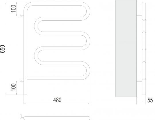 Электрический полотенцесушитель TERMINUS М-образный 48х65 ФОТО