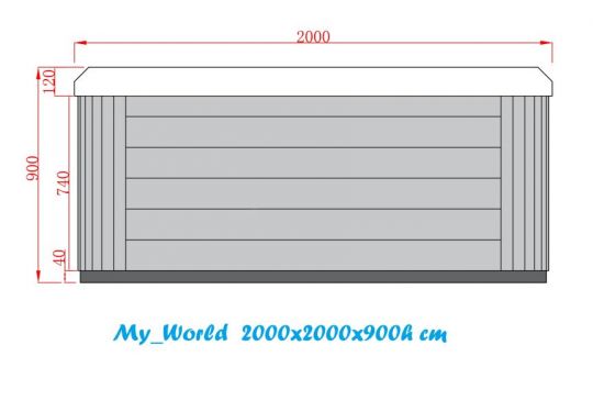 Квадратный гидромассажный СПА бассейн AquaSpas My World 200х200 hydroplus схема 15