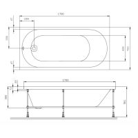 Акриловая ванна Am.Pm X-Joy W94A-170-075W-A 170х75 схема 2