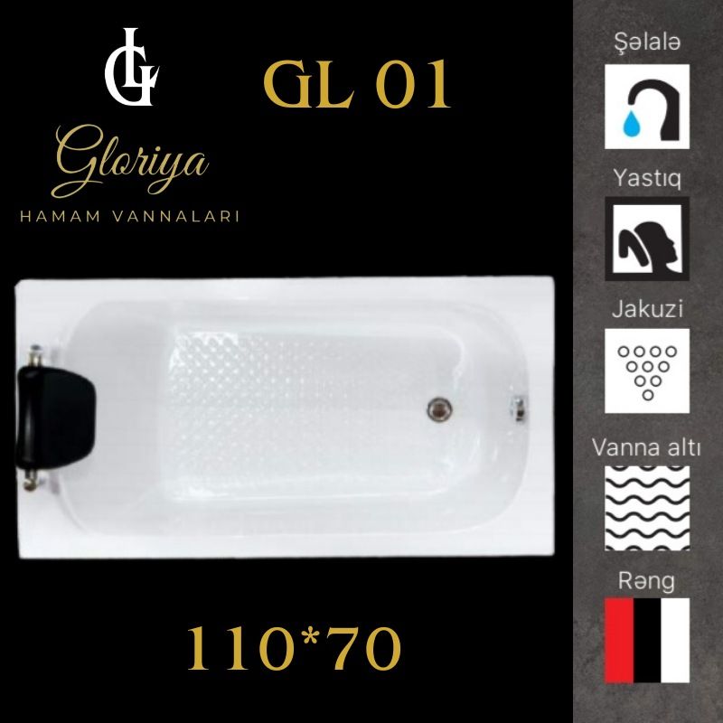 Hamam Vannaları GLORİYA GL01 110*70 sm