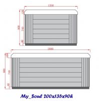 Прямоугольный гидромассажный СПА бассейн AquaSpas My Soul 200х135 схема 19