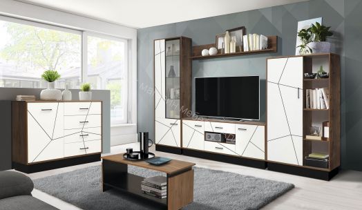 Шкаф для одежды 54.12 Гамма (3-х дв.), Таксония/Белый