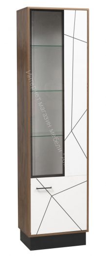 Шкаф-пенал 54.01 - 01 Гамма (правый), Таксония/Белый