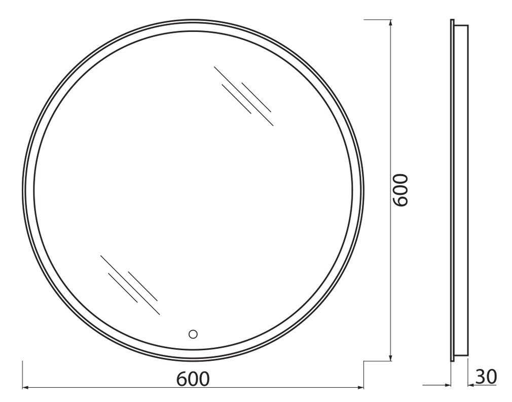 Зеркало для ванной комнаты BelBagno SPC-RNG-600-LED-TCH схема 2