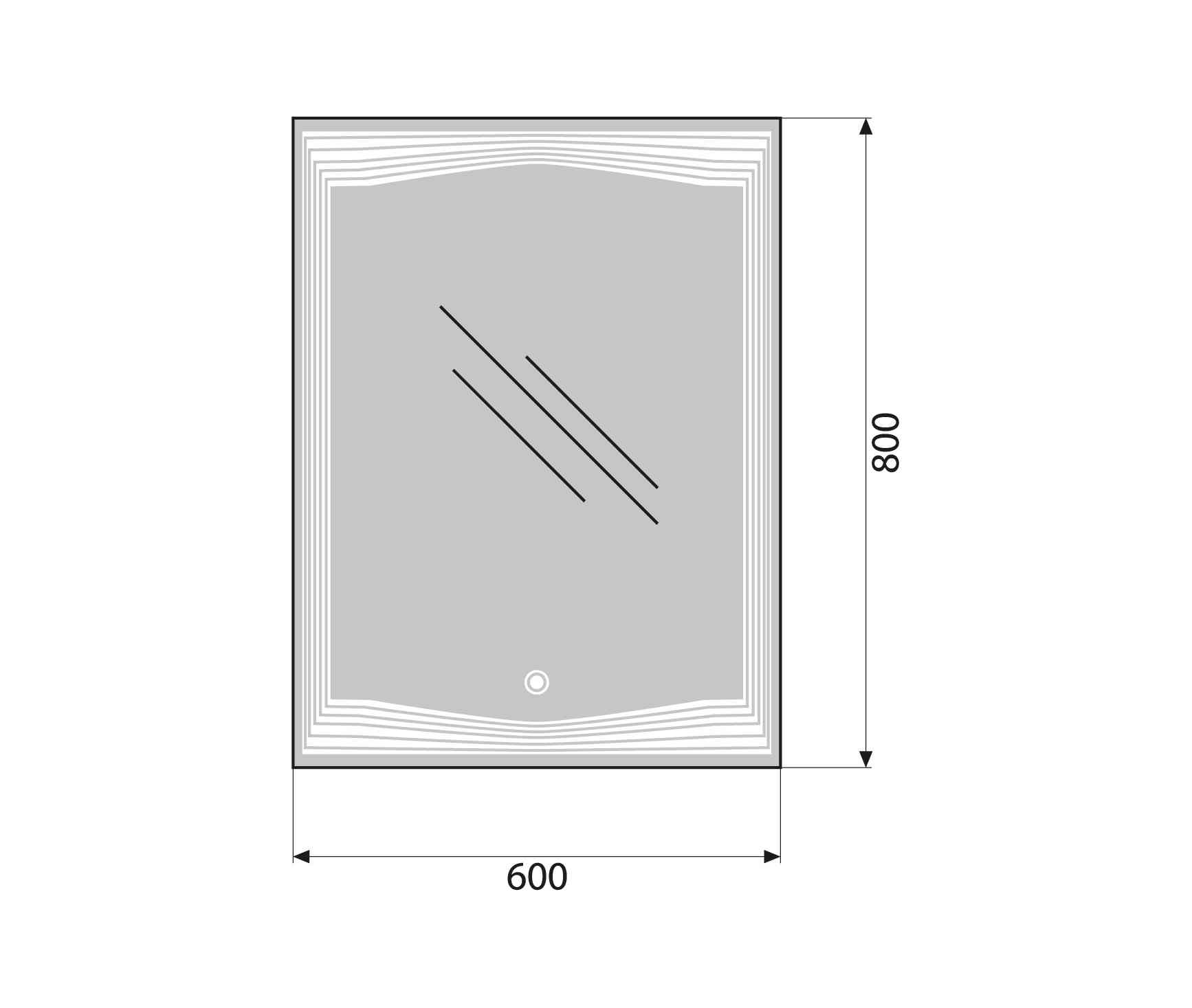 Зеркало для ванной комнаты BelBagno SPC-LNS-600-800-LED-TCH схема 2