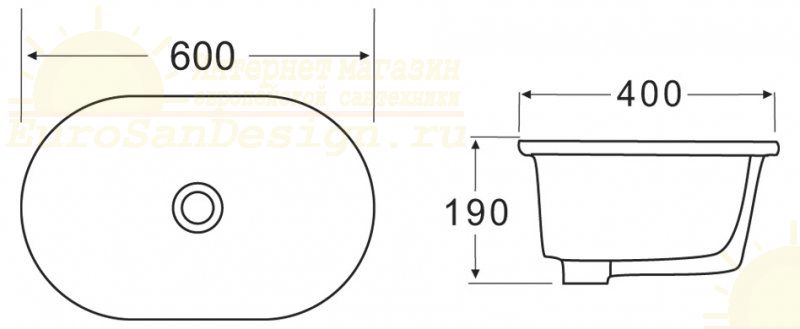 Раковина накладная BelBagno BB1004 схема 2