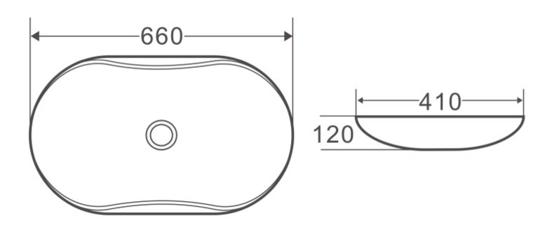 Накладная раковина BelBagno BB1334 66х41 см схема 2