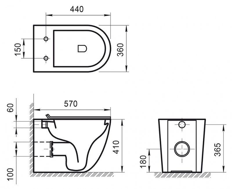 Приставной унитаз BelBagno Sfera-R BB2141CBR схема 2