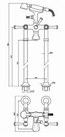 Смеситель Zucchetti Agor Classic для ванны и душа ZAM278 ФОТО