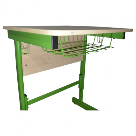 GREEN Стол ученический  регулируемый 1-местный (Серый металлокаркас)