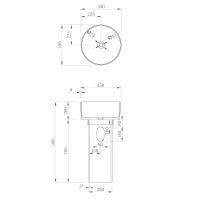 Прозрачная отдельностоящая раковина ABBER Kristall AT2702Opal-H 45х45 схема 2