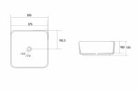 Раковина накладная ABBER Rechteck AC2211MCG светло-зеленая матовая 38,5х38,5 схема 2