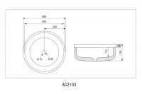 Накладная раковина ABBER Bequem AC2103MB черная матовая 40х40 схема 2