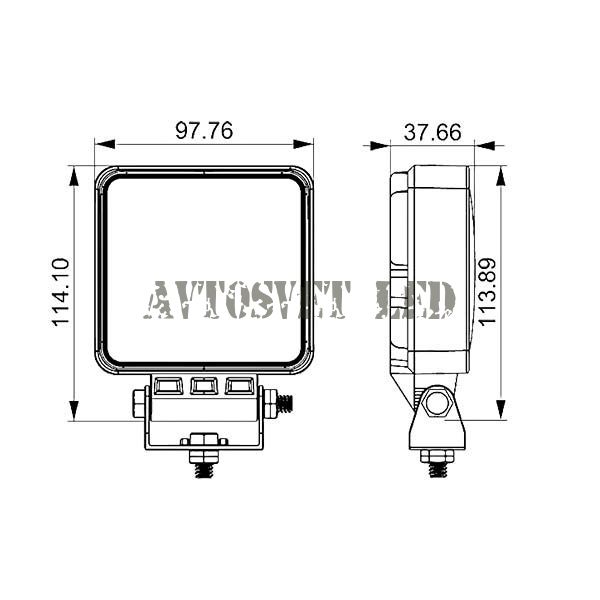 Фара OSRAM светодиодная AS16D-48W FLOOD ближний, рабочий свет