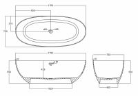 Прозрачная ванна ABBER Kristall AT9703Opal коричневая 170х75 схема 2