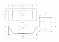 Ванна из искусственного камня ABBER Stein AS9602 белая матовая 170х75 схема 2