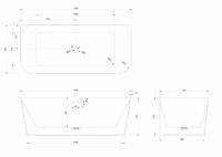Ванна из искусственного камня ABBER Stein AS9617 белая матовая 170х75 схема 2