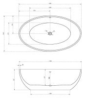 Отдельностоящая ванна акриловая ABBER AB9249 175х100 схема 2