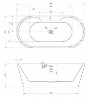 Ванна акриловая ABBER AB9299-1.6 160х80 схема 2