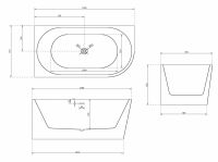 Ванна акриловая ABBER AB9257-1.5 L 150x78 схема 2