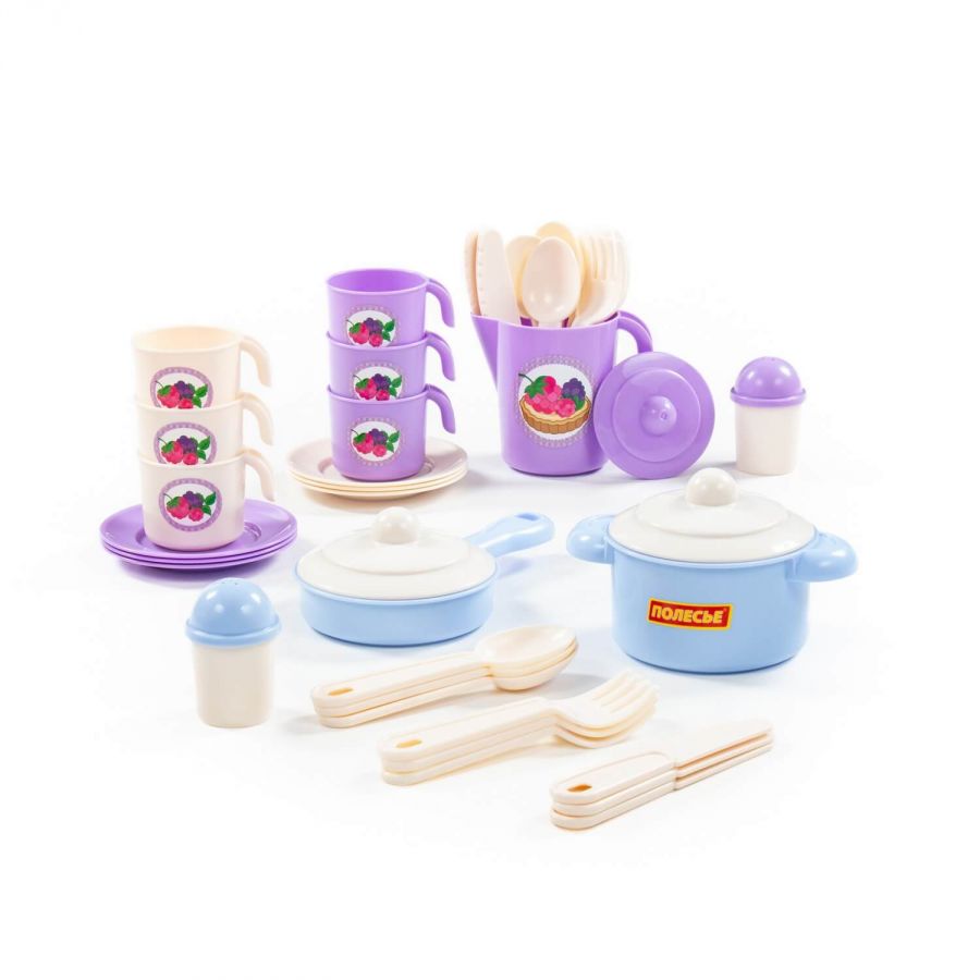 Набор детской посуды "Настенька" на 6 персон (V1) (38 элементов) (в сеточке)