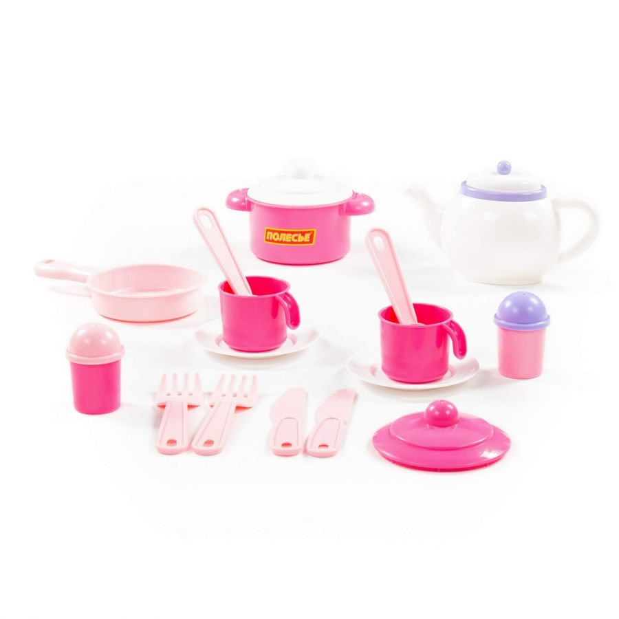 Набор детской посуды "Настенька" на 2 персоны (18 элементов) (в сеточке)
