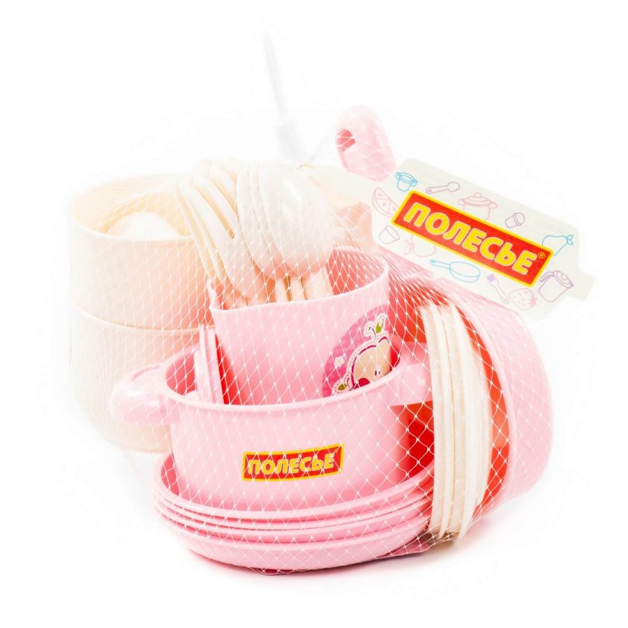 Набор детской посуды "Хозяюшка" на 4 персоны (V6) (28 элементов) (в сеточке)