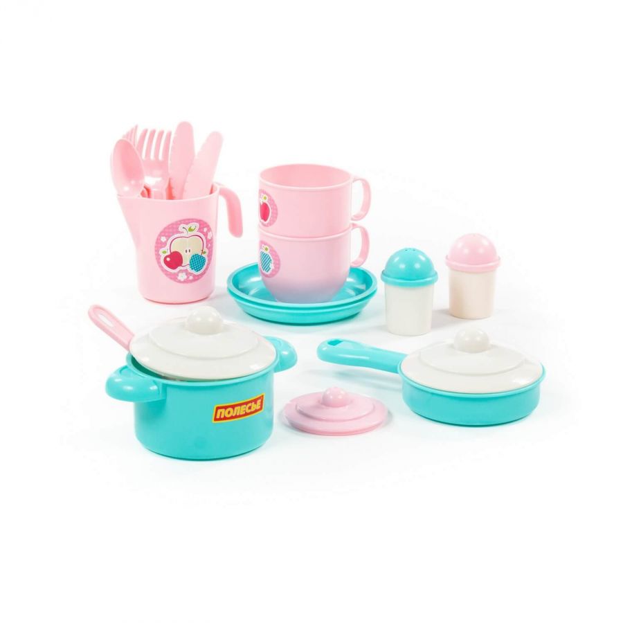 Набор детской посуды "Хозяюшка" на 2 персоны (V4) (18 элементов) (в сеточке)