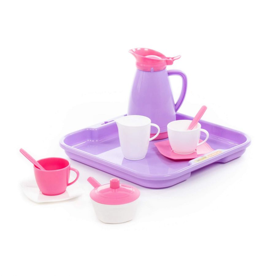 Набор детской посуды "Алиса" с подносом на 2 персоны (Pretty Pink)