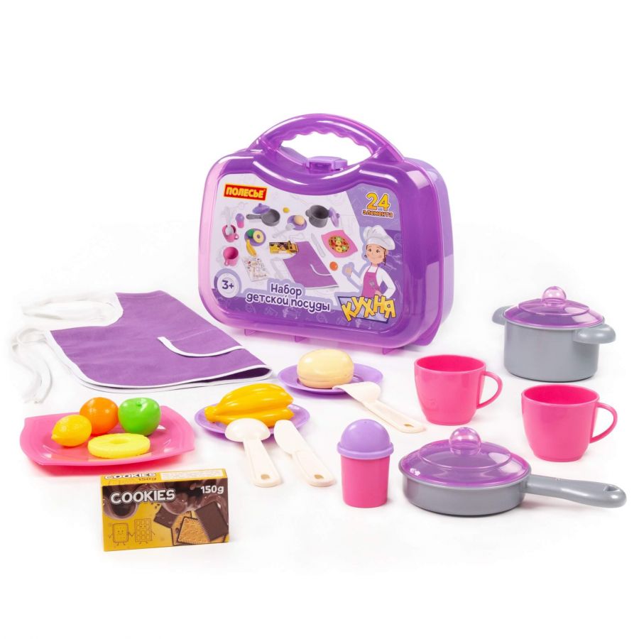 Набор детской посуды (24 элемента) (в чемоданчике среднем)