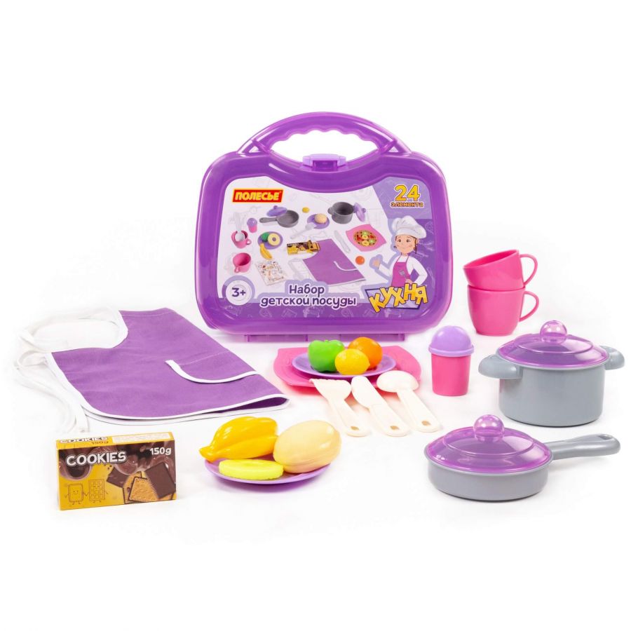 Набор детской посуды (24 элемента) (в чемоданчике среднем)