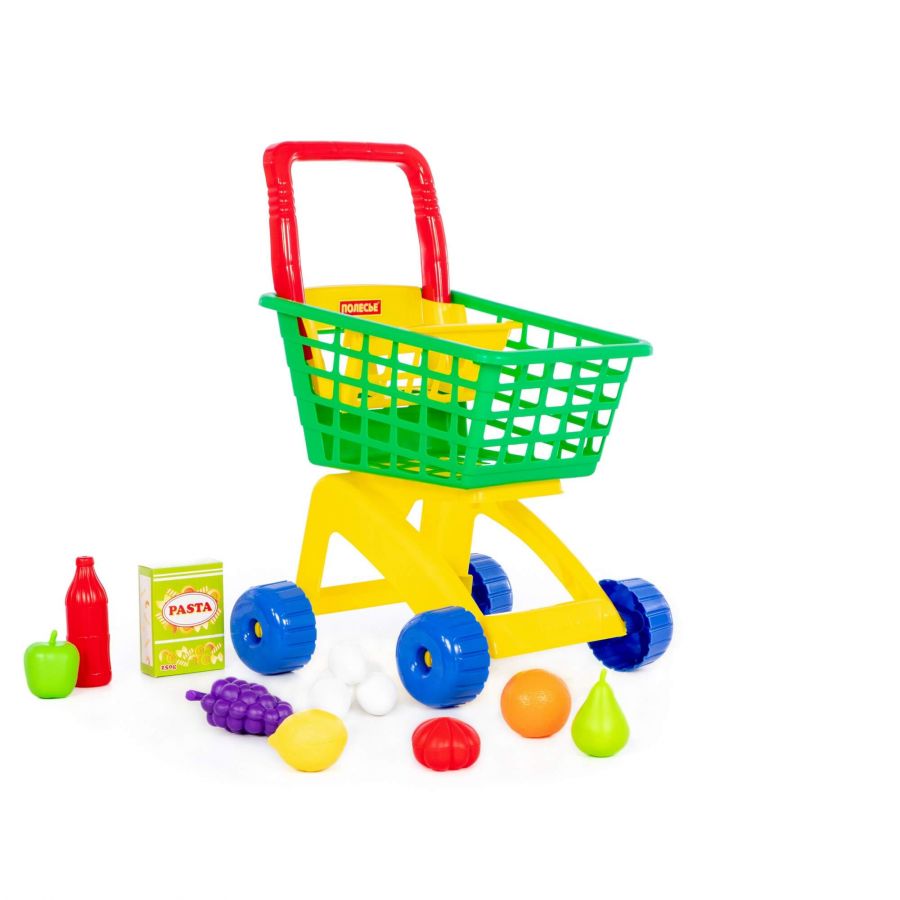 Тележка для маркета + набор продуктов №8 (12 элементов)