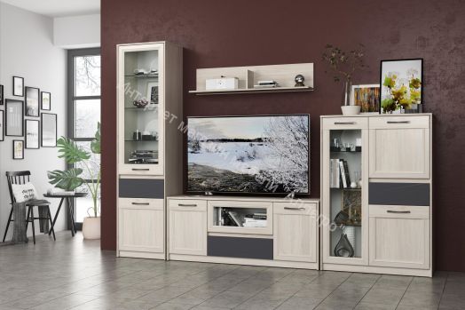 Тумба 45.13 Лиана, Ясень анкор светлый/Ясень графит/Патина