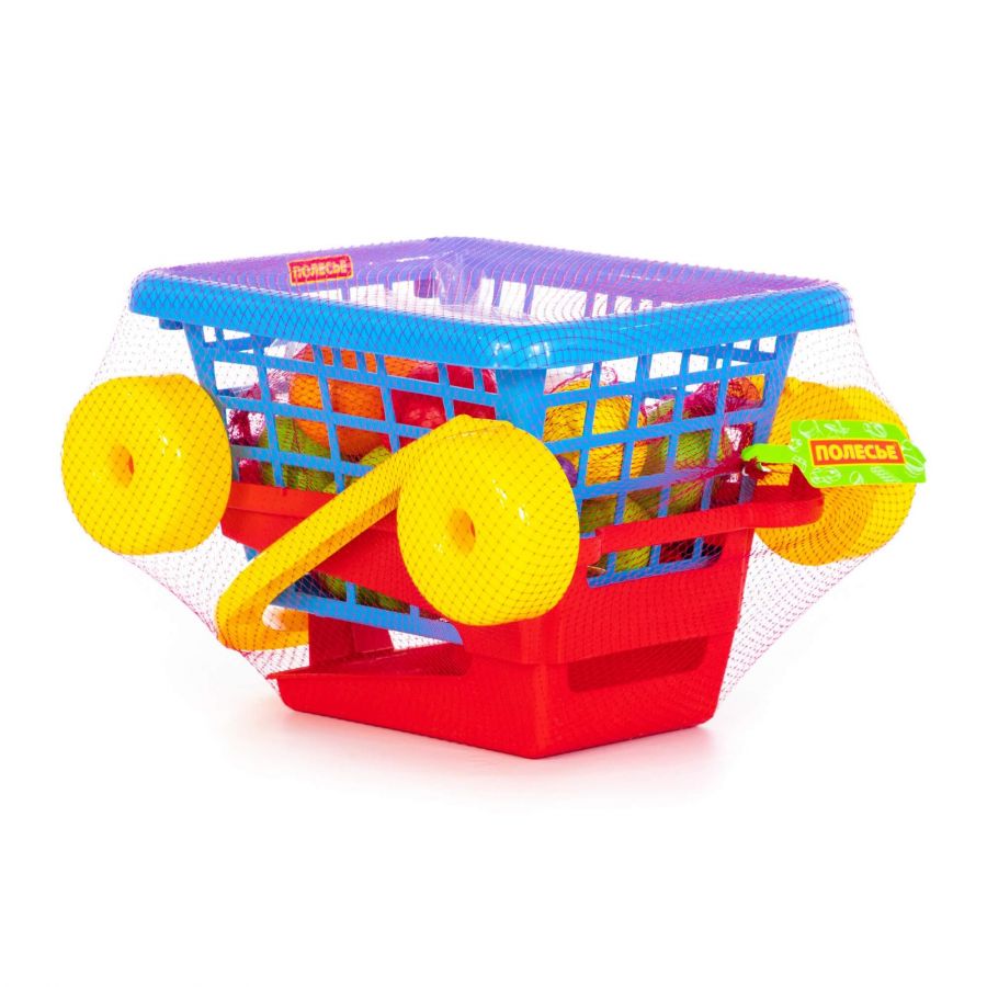 Тележка "Supermarket" №1 + набор продуктов (в сеточке)