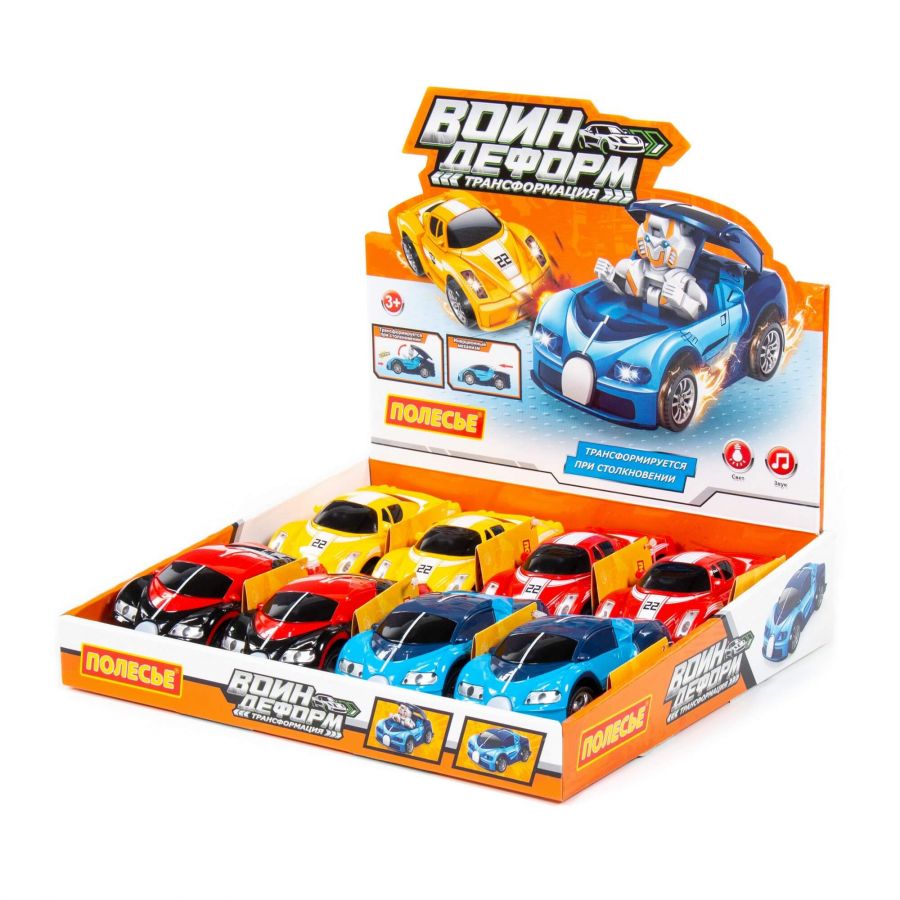"Воин ДЕФОРМ", автомобиль инерционный (со светом и звуком) (упаковка 8 шт)