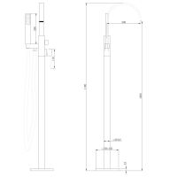 Смеситель ABBER Wasserfall AF8615 напольный, хром схема 2