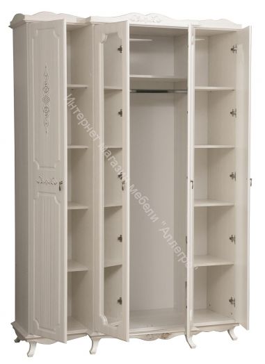 Спальный гарнитур Кантри (патина), Вудлайн кремовый/Сандал белый