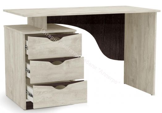 Стол письменный 33.23 Лючия, Бетон пайн белый/Венге