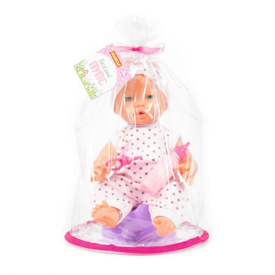 Пупс "Весёлый" (35 см) с соской, бутылочкой и горшком (в пакете)