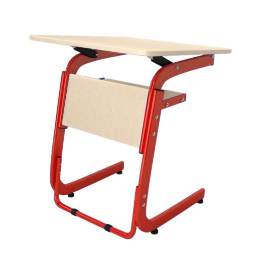 АТЛАНТ-ПРЕМИУМ Стол регулируемый 1-местный (Красный металлокаркас)