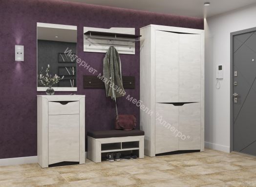 Зеркало навесное 33.13 - 01 Лючия, Бетон пайн белый/Венге