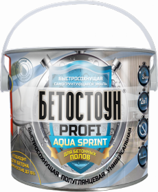 Грунт-Эмаль Водная для Бетонных Полов 2.5кг Красковия Бетостоун PROFI «AQUA SPRINT» Износостойкая, Белая, Серая