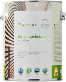 Лазурь с Пчелиным Воском Gnature 471 Bienenwachslasur 10л 5015 Светло-Персиковый для Деревянных Стен и Потолков на Основе Масла и Воска.
