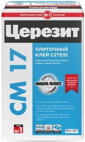 Клей для Плитки 25кг Ceresit CM 17 Суперэластичный, Серый для Внутренних и Наружных Работ / Церезит СМ 17