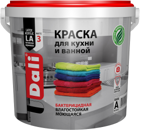 Краска для Кухни и Ванной Dali 0.9л Акрил-Латексная / Дали.*