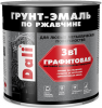 Грунт-Эмаль по Ржавчине Графитовая Dali 0.75л Коричневый 3 в 1 Быстросохнущая, Атмосферостойкая, Водонепроницаемая / Дали Графитовая.