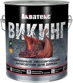 Антисептик для Дерева Акватекс Викинг 2.5л Палисандр Гибридный, Лессирующий.